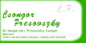 csongor presovszky business card